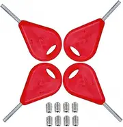 6pcs Surf Fin Key & Screws for Longboard Surfing Kayak Paddleboard Surfboard Sup Surf Paddle Board Fin Replacement Install Remove Tool Accessories Red
