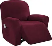 Recliner Couch Slipcovers 4-Pieces Stretch Recliner Chair Cover with Pockets 1Seat Sofa Cover Recliner Lazy Boy Furniture Protector for Living Room (Color : #2)