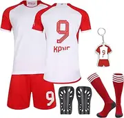 [Sidesea] Football Kits for Kids, Football Shirts Training Accessories Football Socks Guard Plate Keychain Football Jersey Boys Girls 2023/24 Home and Away Soccer Jerseys Football Gifts for Boys Girls