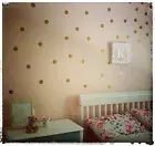 Gold polka dot stickers, gold wall decor, 150x polka dots, dot wallpaper