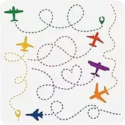 BENECREAT Reusable Plastic Stencils, Plane Airplane Flight Stencils Painting Template for DIY Walls Art Scrapbook Crafts Furniture, 30x30cm