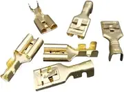 10Pcs 9.5mm Female Crimp Terminal 9.5 High Current Car Automotive Connector Spade Terminals for 2-4mm2 Cable(Gold)