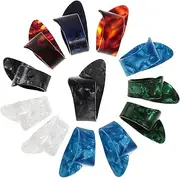 GLSTOY 12pcs Comfortable Finger Picks for Electric Guitar Durable Xylonite Finger Protectors for Enhanced Control Sound Speed for Beginners Long Practice Sessions