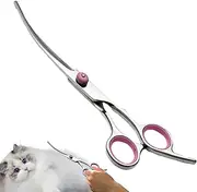Dog Cutting Scissors - Grooming Scissors for Dogs | Curved Dog Trimmer Trimming Hair Scissor | Safety Pet Tool with Round Tips Professional Grooming Shears for Puppy & Cat