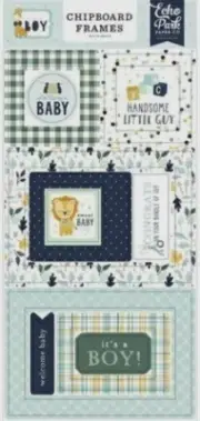 Boy Baby Welcome Sweet Bundle of Joy Echo Park It's a Boy Chipboard Frames
