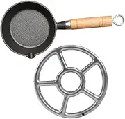 TOGEVAL Small Iron Skillet Mini Egg Frying Pan Heat Retention Versatile for Eggs Dumplings