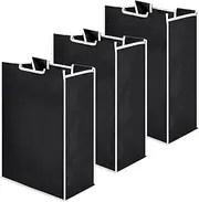 Laundry Sorter Replacement Bags Hamper Cart Removable Replacement Laundry Storage Organizer Bag Hamper Liner, No Hooks 14.76 x 8.66 x 21.65 Inch(Black,3 Pcs)