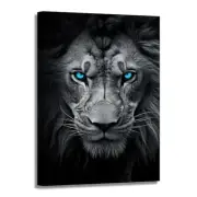 Lion Canvas Wall Art Black and White Picture Animal 24L" x 16W" Artwork-8