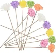 12pcs Aromatherapy Diffuser Sticks with Faux Flowers Safe Flameless Essential Oil Diffuser for Home Office Car Continuous Portable Design