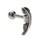Cartilage Tragus Helix Bar Ear Piercing with Feather Top Surgical Steel