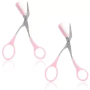 2 Pack Eyebrow Scissors with Comb Hair Removal Eyebrow Trimming Scissors