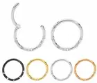 1 Pair 16G Steel Gem Crystals Hinged Sleeper Hoop Huggie Segment Ear Earrings