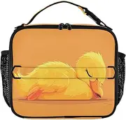 RPLIFE Yellow Duck Sleeping Cooler Lunch Box, Lunch Box with Shoulder Strap, Lunch Bag Adult