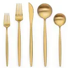 20 Piece Gold Silverware Set for 4, Stainless Steel Flatware Set, Gold Cutler...