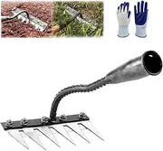 2025 New Gardenia Iron Weeding Rake 2.0, Iron Rake 2.0, Iron Rakes for Gardening and Weedings, 5/6/7/8 Teeth Carbon Steel Garden Weeding Rakes (6 Teeth)