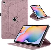 [Rosbtib] Rotating Case for Samsung Galaxy Tab S6 Lite 10.4" 2024/2022/2020, Premium PU Leather Folio Cover with 360 Degree Rotating Stand Case for Galaxy tab s6 lite 2024 - Tree of Life Pink
