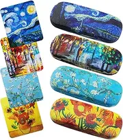 [QSCFKL] Hard Shell Eyeglasses Case, Protective Hard Glasses Case with Cleaning Cloth Portable Eyewear Case for Women Men