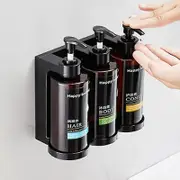 Hotel 300ml Wall Mount Shampoo Conditioner And Shower Shampoo Bottle Dispenser With Key Lock triple brown