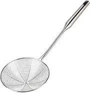 Kaixin Spider Strainer Skimmer Ladle Stainless Steel Aasian Metal Frying Basket with Long Handle Large Spoon Food Japanese Pasta Kitchen Oil Solid Professional Mesh Wire 5 Inch