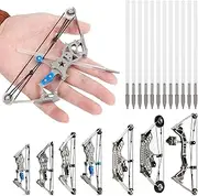Archery Mini Compound Bow and Arrow Set Mini Pocket Bow Survival Bow Right Left Hand for Target Shooting Practice
