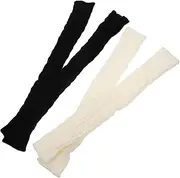 [OATIPHO] Knitted Winter Warm Sleeves Half-finger Arm Sleeves Compression Arm Warmers 4 Pack