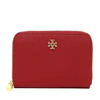 在飛比找momo購物網優惠-【TORY BURCH】金色金屬LOGO十字紋防刮皮革拉鍊零