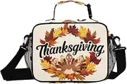 Retro Thanksgiving Turkeys Insulated Lunch Box for Women Men - Ideal for Work, Picnics - Includes Adjustable Shoulder Strap