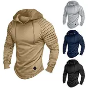 Men's Hoodie Tactical Black Khaki Light Grey Hooded Plain Sports Outdoor Daily Holiday Polyester Streetwear Cool Casual Cross-Seasons Fall Winter Clothing Ap