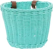 ifundom Bike Basket Front: Plastic Handwoven Kids Bike Basket with Handles - Retro Front Handlebar Bicycle Storage for Children Toddler Bicycles Scooters