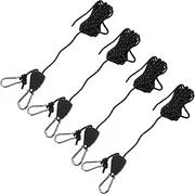 YARNOW Outdoor Tent Rope Set 4pcs Bungee Cords Carabiner Camping String for Tent Mounting Tensioners