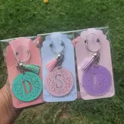 Personalised Keyring - Initial keychain bag tag custom name birthday gift