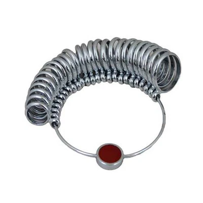 FINGER SIZER Nickel Plated Flat with Red Numbers 1-15,Half Round(ga13.s)