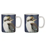 2x Ashdene New Bone China 350ml Modern Birds Kookaburra Mug Coffee/Tea Drink Cup