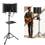 Microphone Isolation Shield with Triple Sound Insulation for Recording Studio