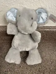 Baby Gund Gray Elephant Blue Ears Stuffed Animal Plush 4030397 Trunkers New