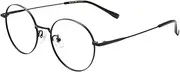 [JRLLFD] Small Round Men Women Vintage Spectacle Metal Frame Temples Full Rim Glasses Frames for Lenses