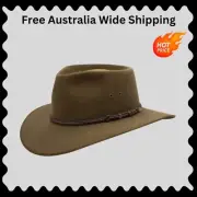 Akubra Hat - Australian Made - Country Style - Cattleman Hats KHAKI - Authentic
