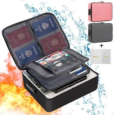 Wohlsen Fireproof Document Bag File Storage Box with Code Lock Large Capacity Mu