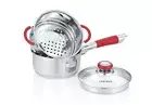 CONCORD Stainless Steel SIMPLE POUR Saucepan with Steamer Tier