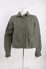Veronica Beard Womens Weslyn Jacket XS Army Green Button Front NWT