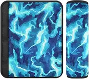 Blue Lightning Turquoise 2 Pack Belt Strap Covers, Protects Your Neck and Shoulders, Seatbelt Covers for Women for Van Sedan Airplane 10x7.7 in forro para cinturon de seguridad