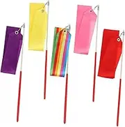 LOLIPPYY 5pcs Rhythmic Gymnastics Ribbons Dance Streamers for Artistic Dancing Team Training and Circus Performances Vivid Colors for Energetic Activities Random Color