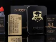 Zorro high quality oil lighter gift set with oil refill and gift tin in pack
