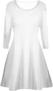 [Aelstores] Girls Plain Long Sleeves Flare Franki A Line Mini Skater Swing Dress Top Kids Age 5-14 Years