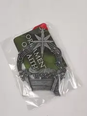 Ornaments of Faith Baby Jesus in Manger Pewter Metal Christmas Hanging Ornament