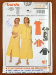 Burda 8241 Misses Uncut Sewing Pattern Size 18-34 Dress Jacket