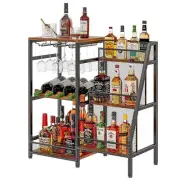 Versatile Liquor Stand for Home Bar Wine Rack Freestanding Floor Mini Bar Tab...
