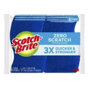 Scotch-Brite Non-Scratch, Zero Scratch Scrub Sponges, 6 Sponges
