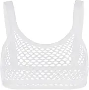 [GRRKDFQ] Women Lingerie Camisole Fishnet Tops Straps Hollow Out Vest