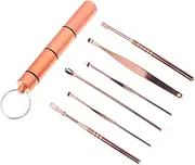 Portable Ear Cleaning Tools Kit 6pc Stainless Steel Ear Wax Pickers Gentle for Eardrum